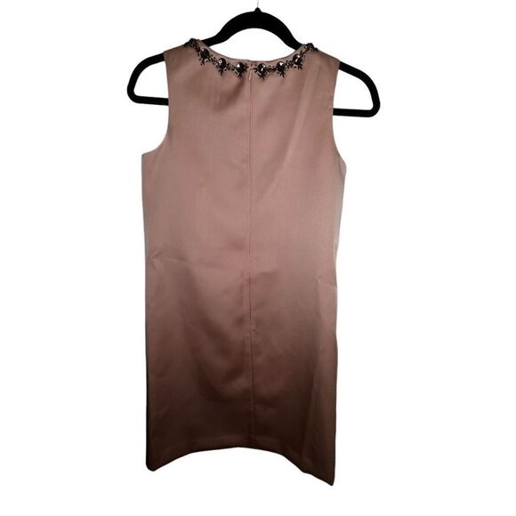 Nwt Blush Satin Rhinestone Beaded Shift Casual Dress - Picture 5 of 16